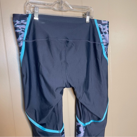 Under Armour Gray Teal Athletic Leggings Compression Heatgear 2XL - Picture 10 of 12